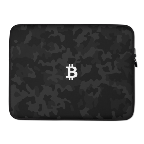 Bitcoin Logo Black Camouflage Laptop Sleeve