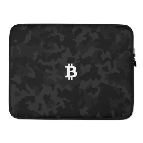 Bitcoin Logo Black Camouflage Laptop Sleeve