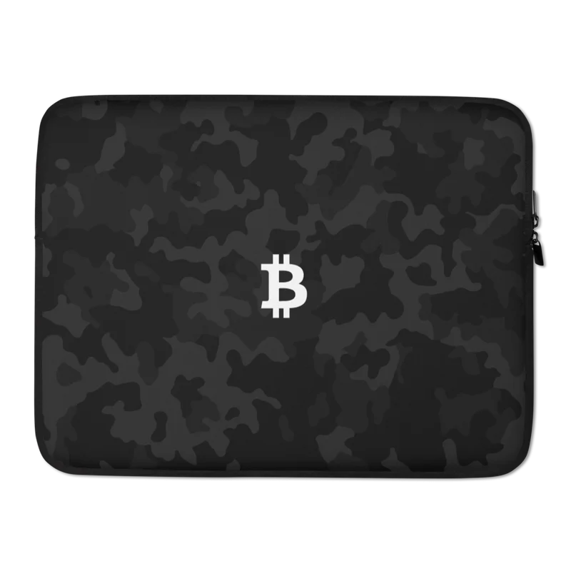 Bitcoin Logo Black Camouflage Laptop Sleeve
