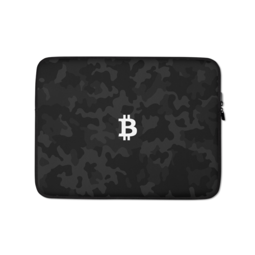 Bitcoin Logo Black Camouflage Laptop Sleeve