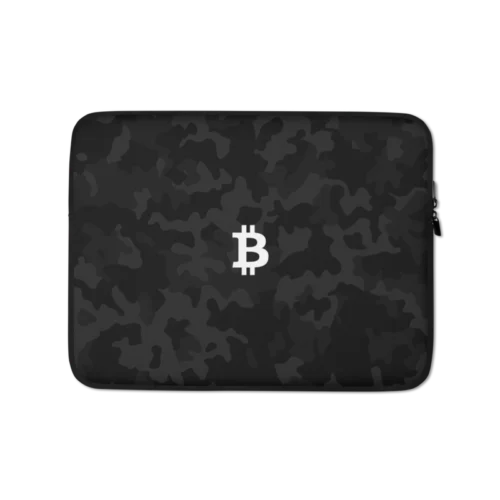Bitcoin Logo Black Camouflage Laptop Sleeve