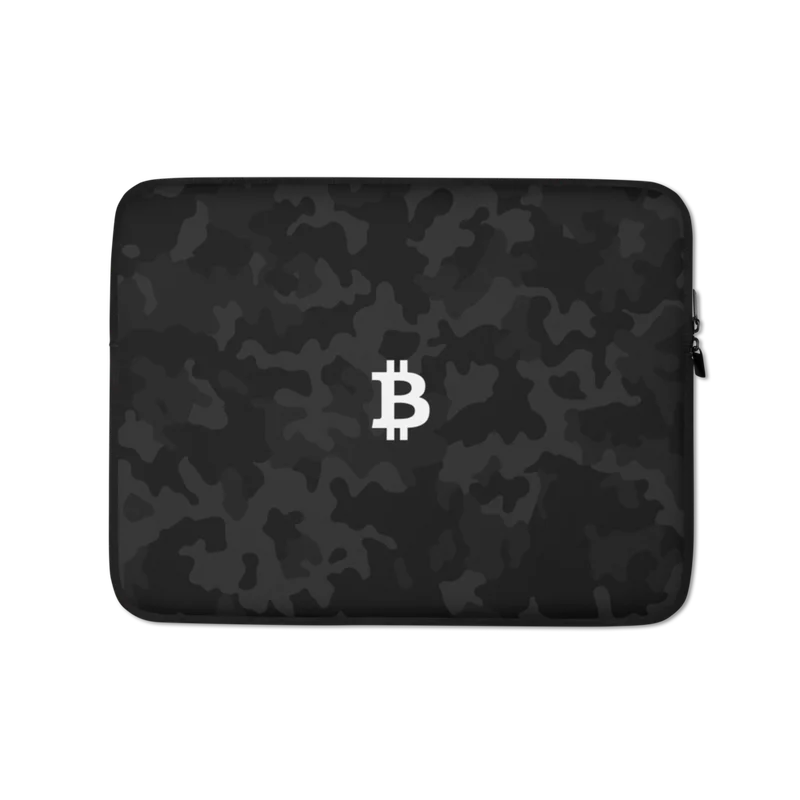 Bitcoin Logo Black Camouflage Laptop Sleeve
