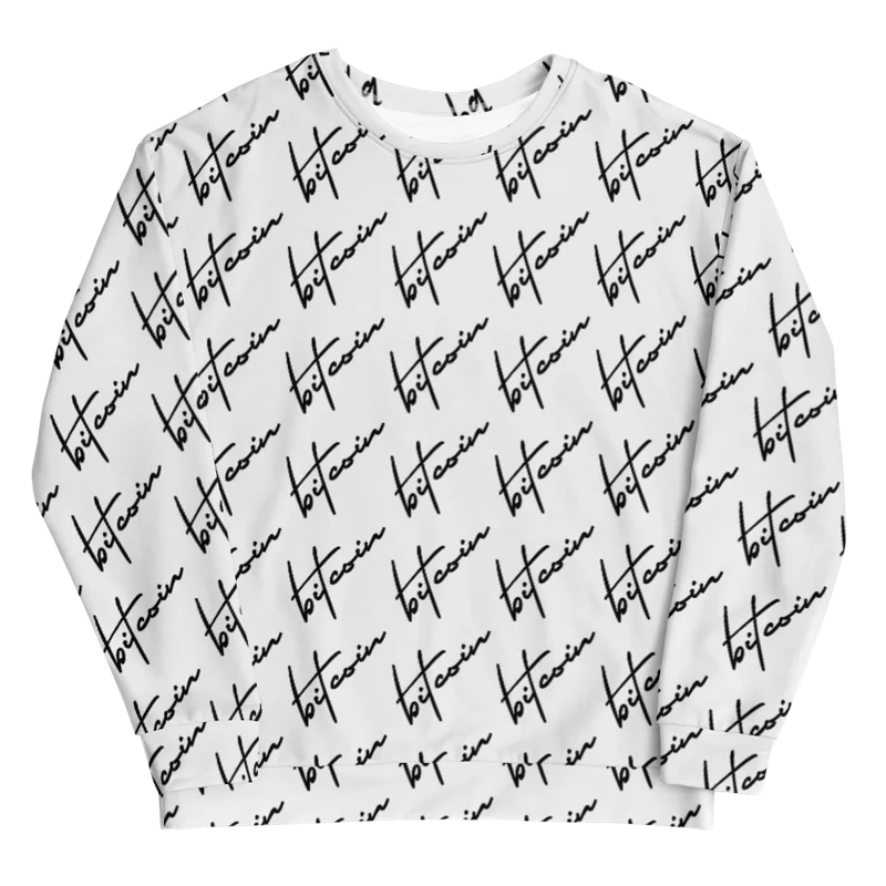 Bitcoin Text Print Fashion Sweatshirt