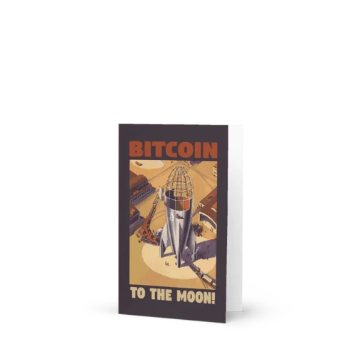 Bitcoin to the Moon Greeting Card