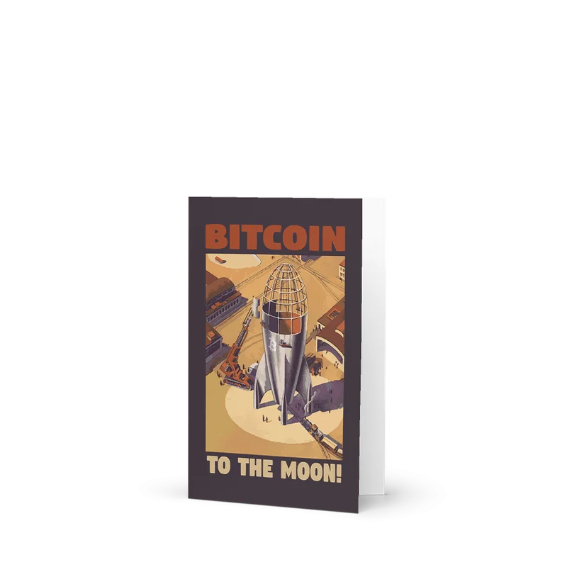 Bitcoin to the Moon Greeting Card - Image 2