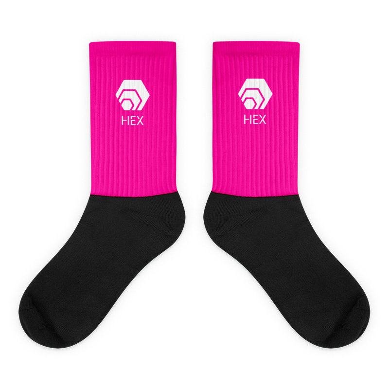 black foot sublimated socks flat 6231f2ab84408 - HEX Deep Pink Socks