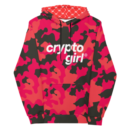 Crypto Girl Coral Camo Hoodie