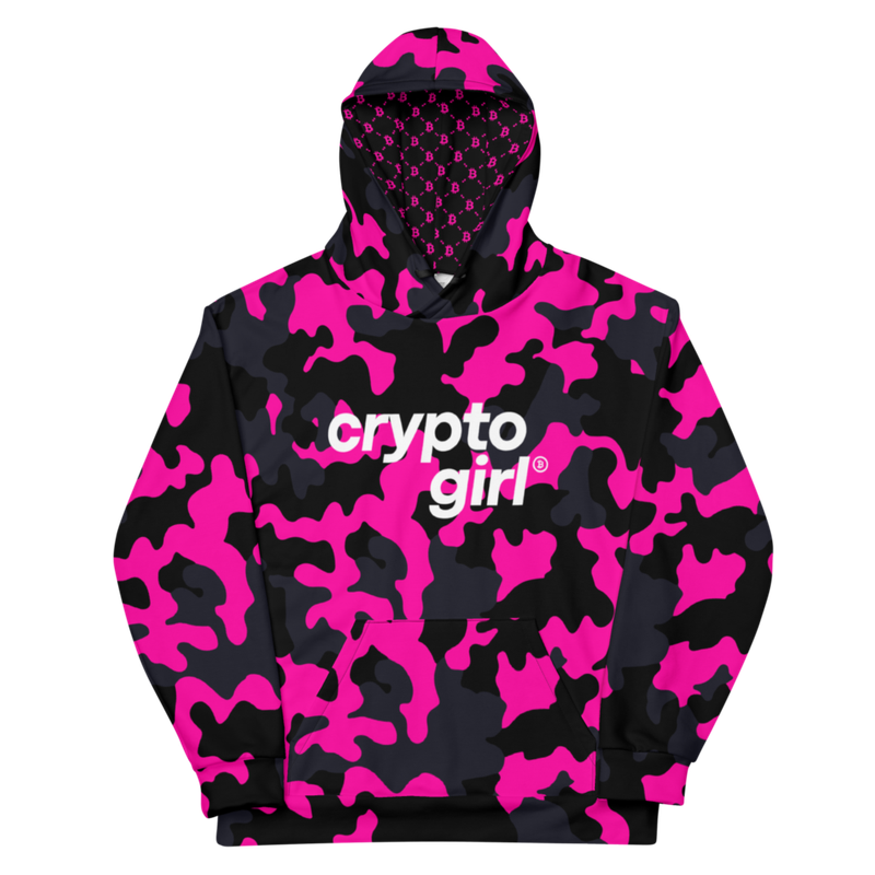 Crypto Girl Pink Camo Hoodie