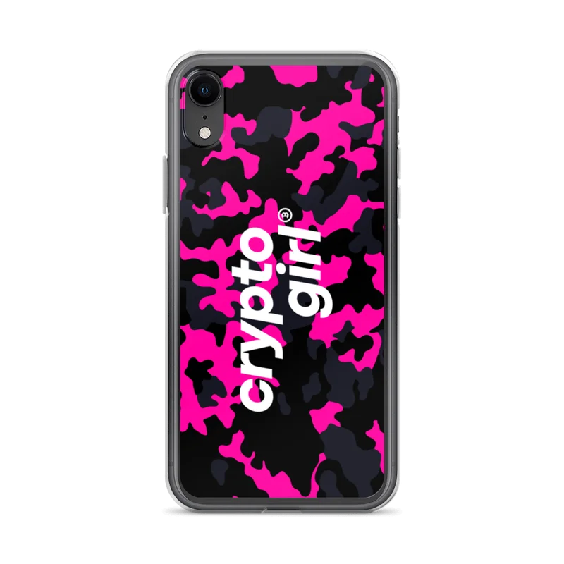 Crypto Girl Pink Camouflage iPhone Case