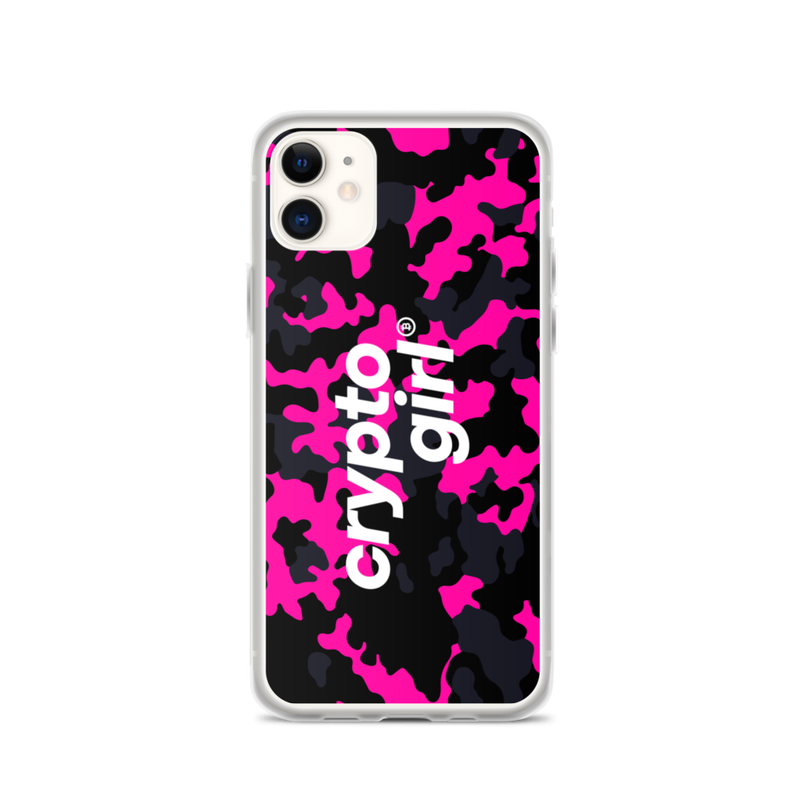 Crypto Girl Pink Camouflage iPhone Case