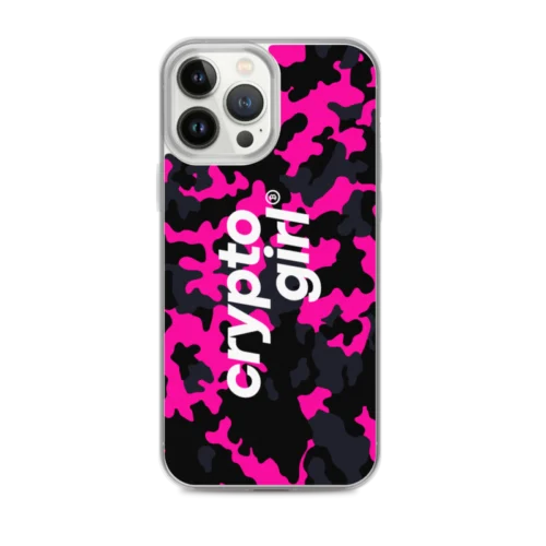 Crypto Girl Pink Camouflage iPhone Case