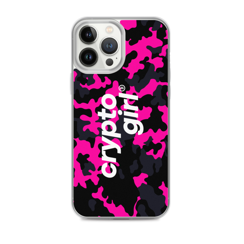 Crypto Girl Pink Camouflage Iphone Case