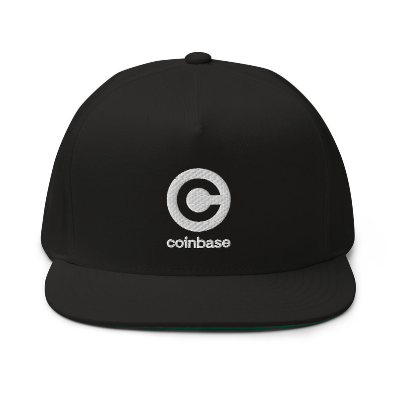 flat bill cap black front 62327a990f8c5 - Coinbase Logo Flat Bill Cap