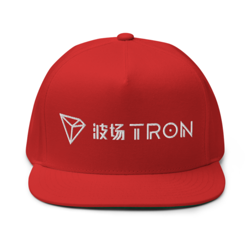 flat bill cap red front 6227fb6c5718b - TRON (TRX) CN-EN Logo (RED) Snapback Hat