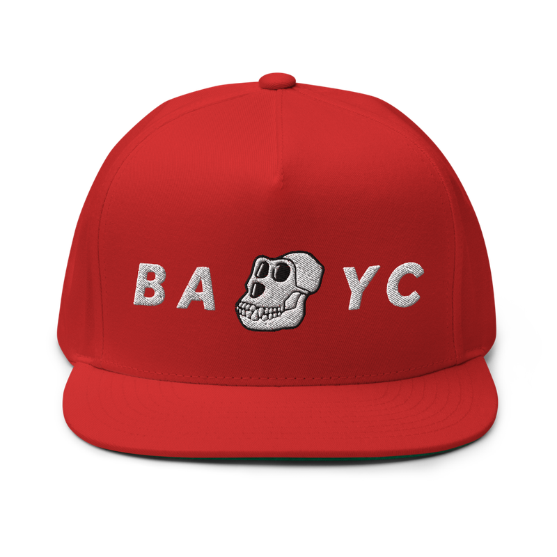 flat bill cap red front 6245f8503fe4b - BAYC Snapback Hat