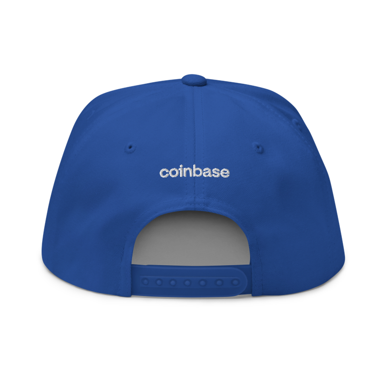 flat bill cap royal blue back 62327a990fb59 - Coinbase Logo Flat Bill Cap