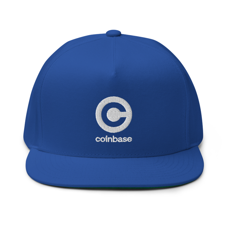flat bill cap royal blue front 62327a990f70d - Coinbase Logo Flat Bill Cap