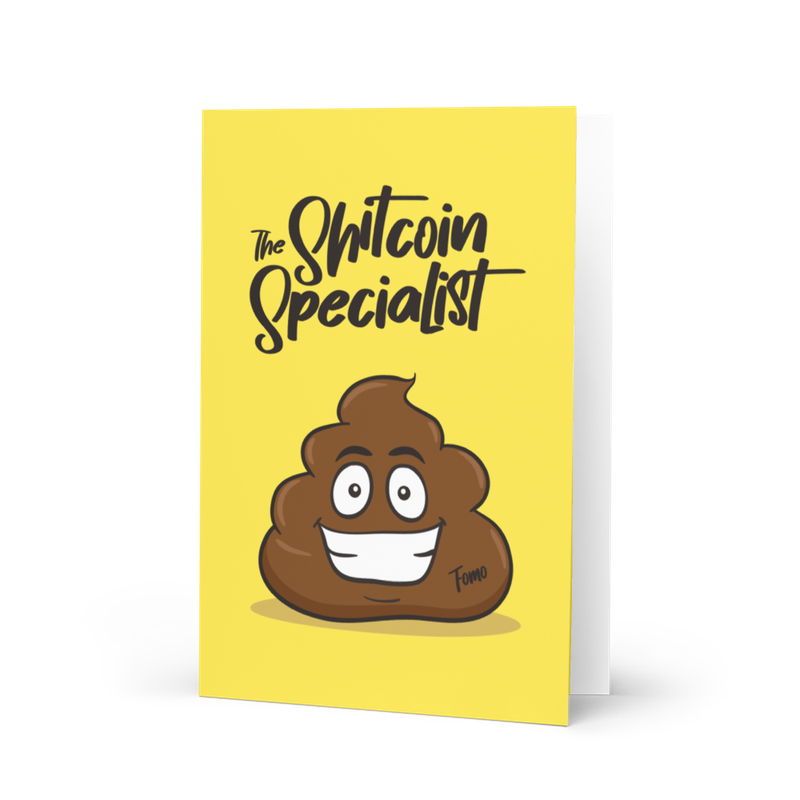 greeting card 5.83x8.27 front 622c961c96458 - Shitcoin Specialist Greeting Card