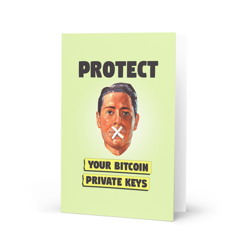 greeting card 5.83x8.27 front 622cbf758e398 - Protect Your Bitcoin Private Keys Greeting Card