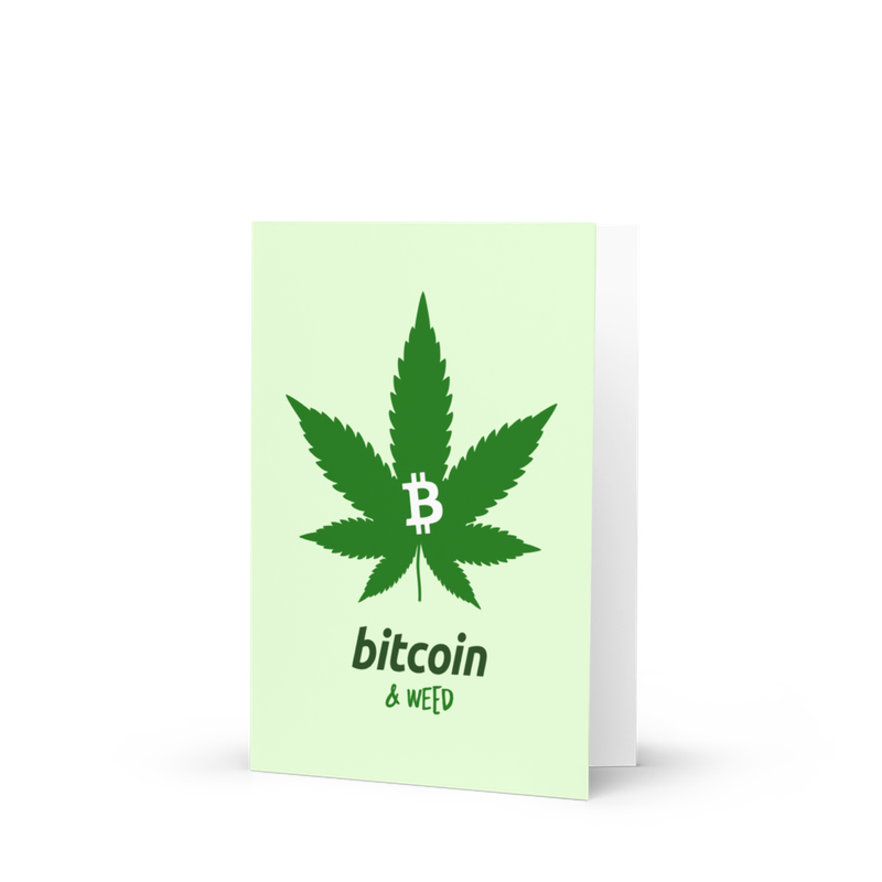 greeting card 5x7 front 622ca83dbfec8 - Bitcoin & Weed Greeting Card