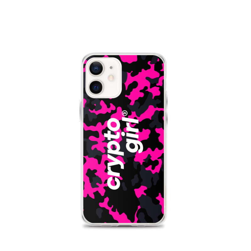 iphone case iphone 12 mini case on phone 623717183b6be - Crypto Girl Pink Camouflage iPhone Case