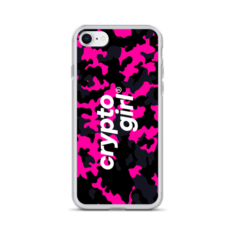 iphone case iphone se case on phone 623717183ba99 - Crypto Girl Pink Camouflage iPhone Case