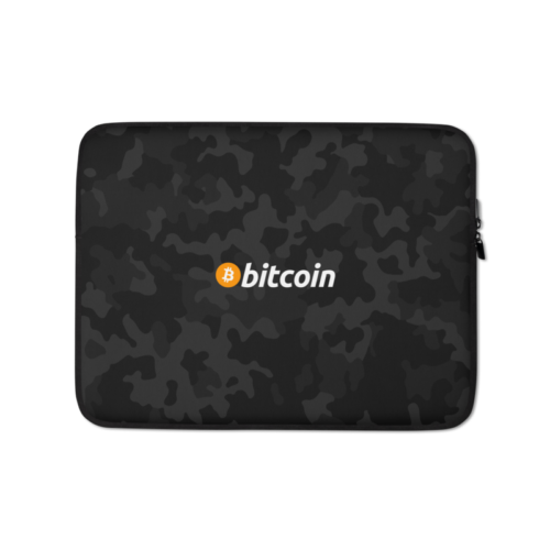laptop sleeve 13 front 622ccf3e3d6d9 - Bitcoin Black Camouflage Laptop Sleeve