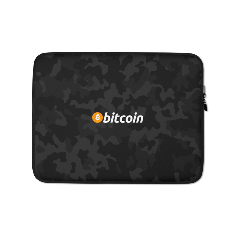 laptop sleeve 13 front 622ccf3e3d6d9 - Bitcoin Black Camouflage Laptop Sleeve