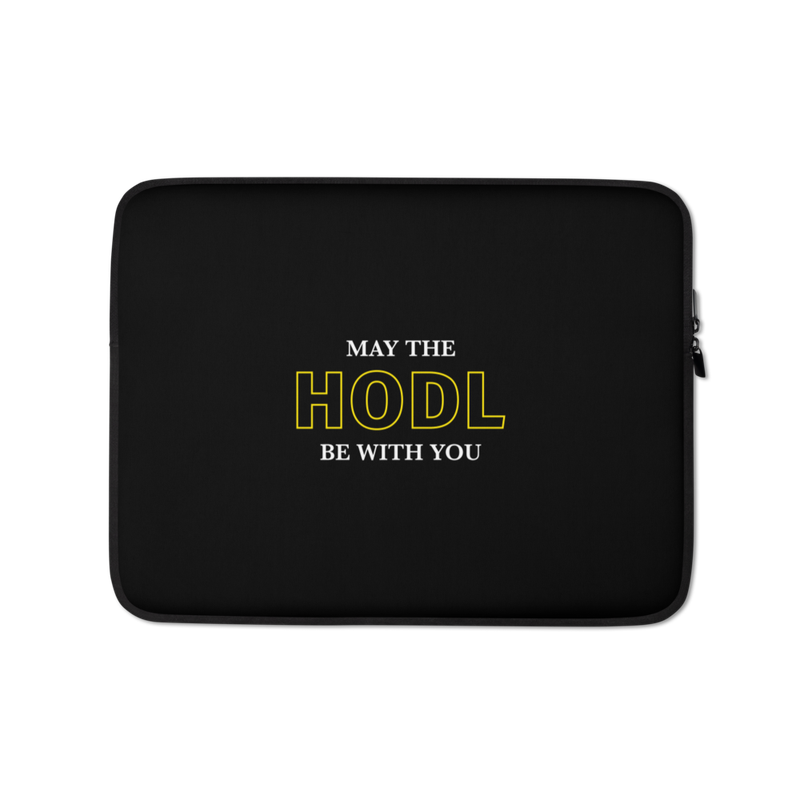 laptop sleeve 13 front 622cd360a1f09 - May the HODL Be With You Laptop Sleeve