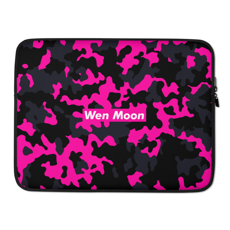 laptop sleeve 15 front 622cccc52933b - Wen Moon Pink Camouflage Laptop Sleeve