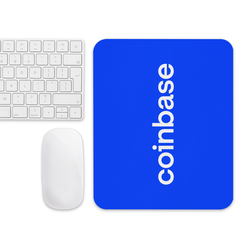 mouse pad white front 62320952c752e - Coinbase Blue Mouse Pad