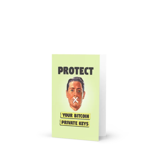 Protect Your Bitcoin Private Keys Greeting Card
