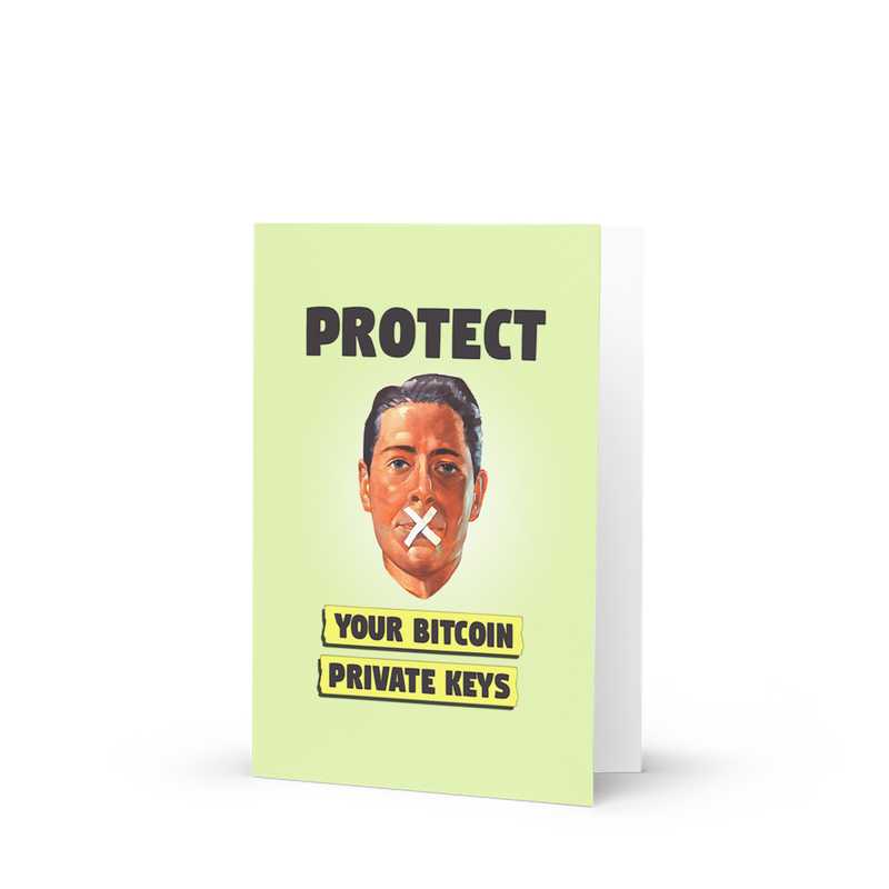 Protect Your Bitcoin Private Keys Greeting Card