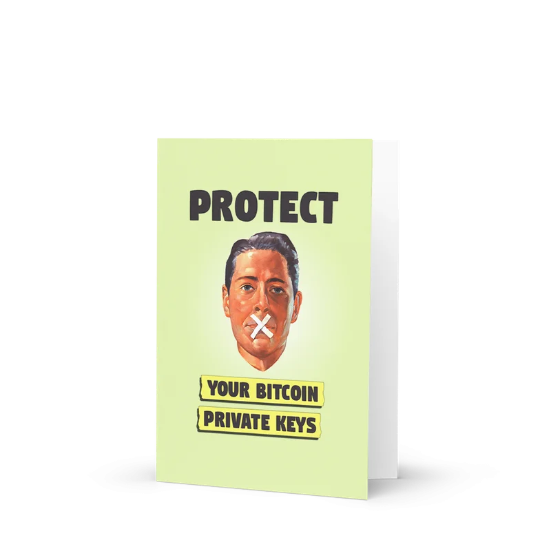 Protect Your Bitcoin Private Keys Greeting Card - Image 3