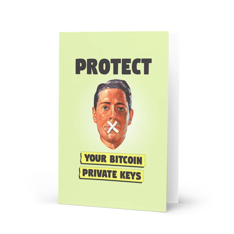Protect Your Bitcoin Private Keys Greeting Card