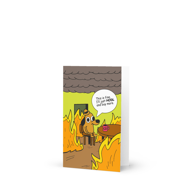 This Is Fine Meme Greeting Card