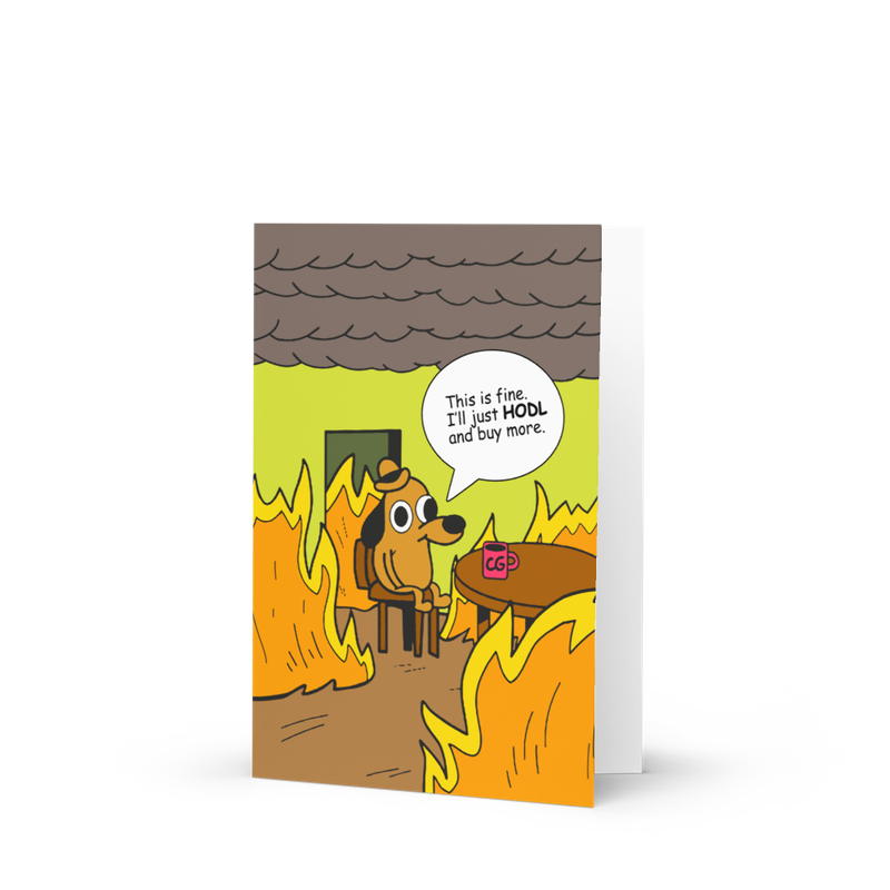 This is Fine Meme Greeting Card