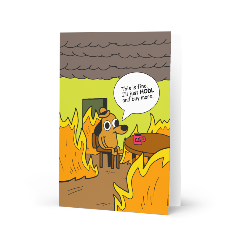 This Is Fine Meme Greeting Card