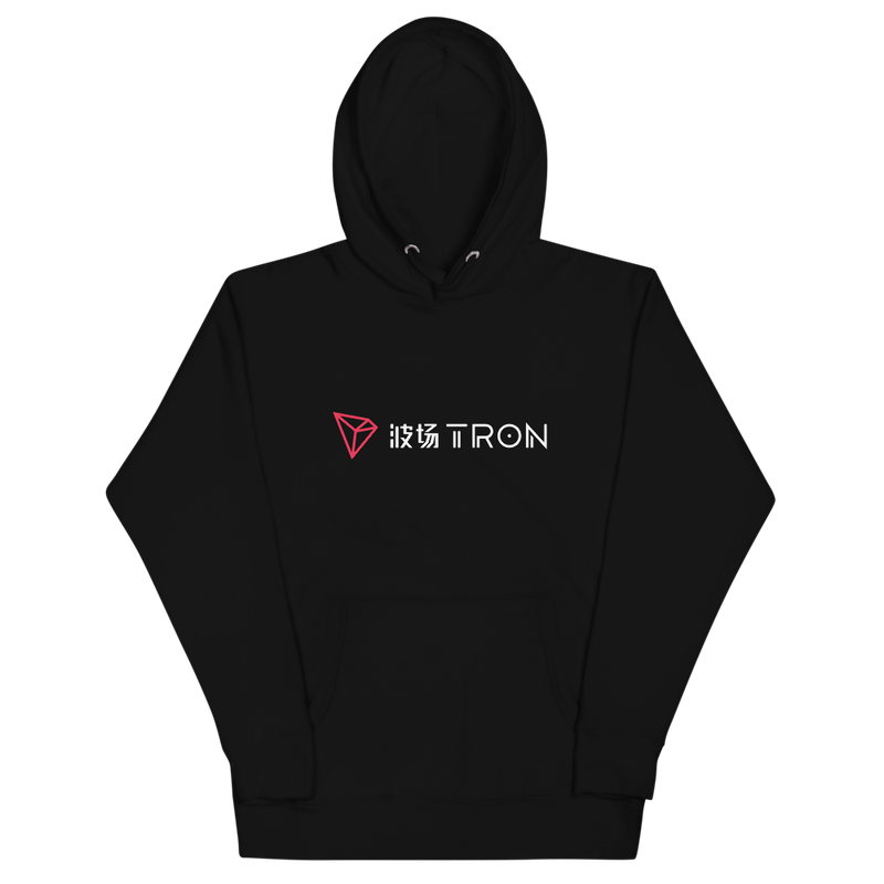 unisex premium hoodie black front 622670fc0999f - TRON (TRX) CN-EN Logo Hoodie