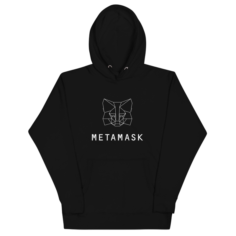 unisex premium hoodie black front 623263b30055c - MetaMask Fox White Outline Hoodie