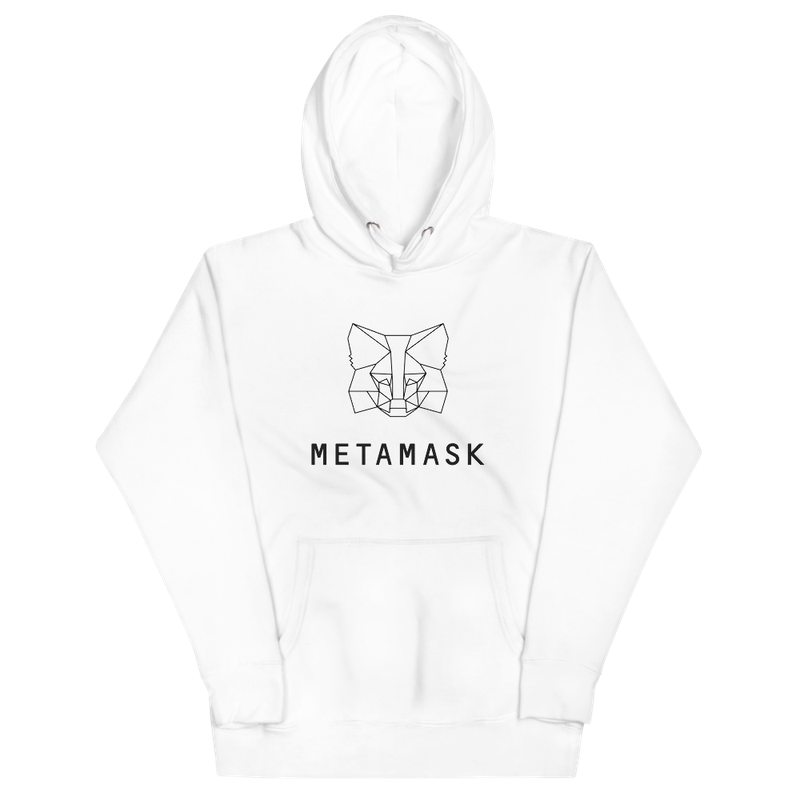 unisex premium hoodie white front 623269c2bd73c - MetaMask Fox Black Outline Hoodie