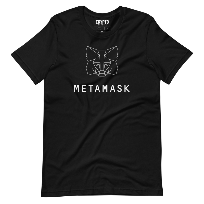 unisex staple t shirt black front 62325ffe0b764 - MetaMask Fox White Outline T-shirt