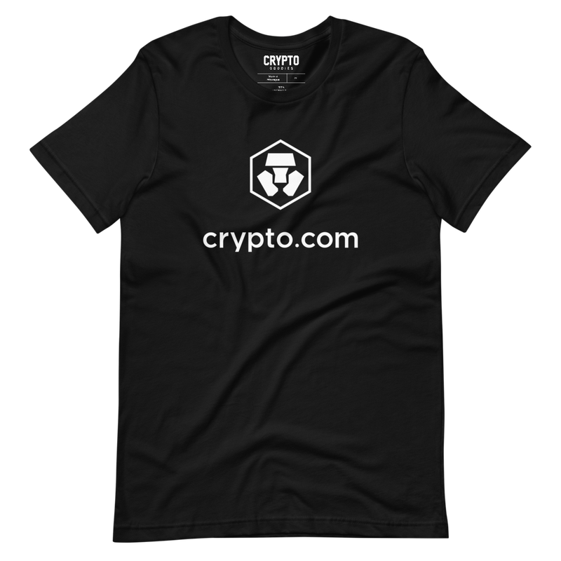 unisex staple t shirt black front 62376ed24c313 - Crypto.com White Logo T-shirt