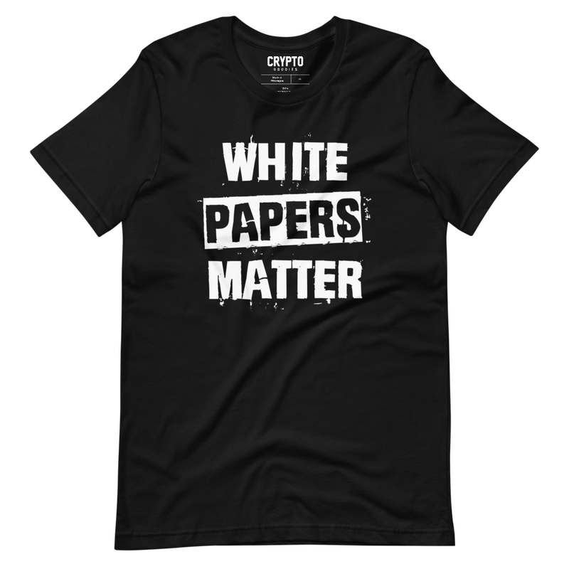 unisex staple t shirt black front 6245f738a5bc0 - White Papers Matter T-Shirt