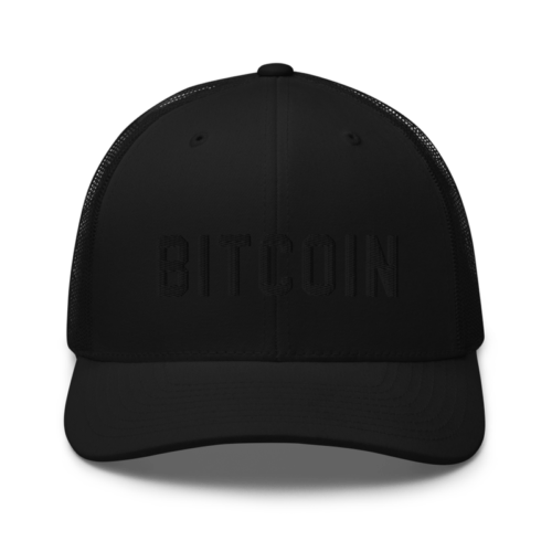 Bitcoin 3D Text Logo Trucker Cap