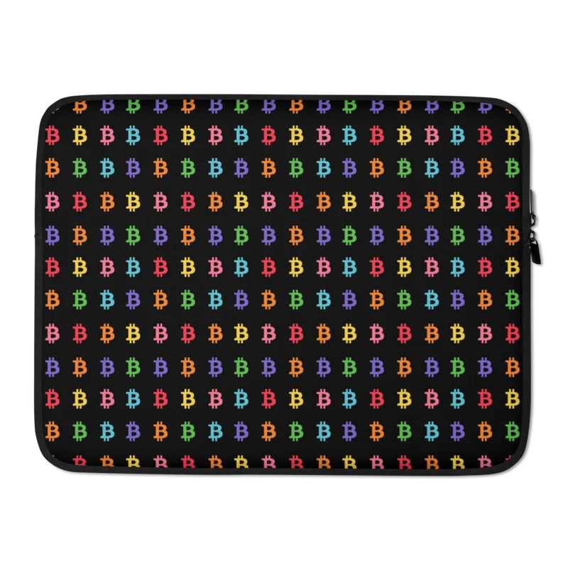 Bitcoin Colorful Pattern Laptop Sleeve - Image 2