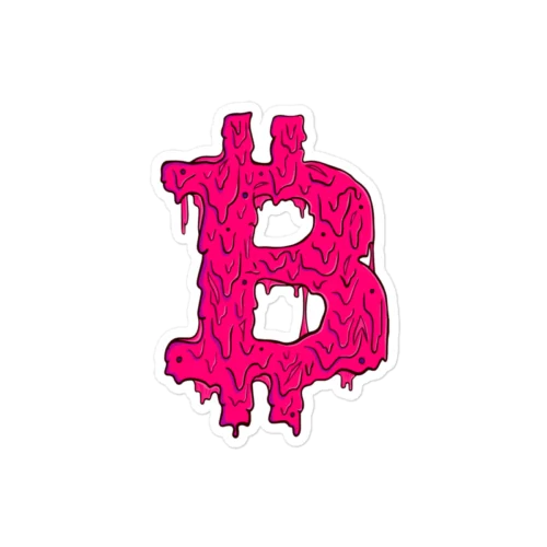 Bitcoin Pink Grime Sticker