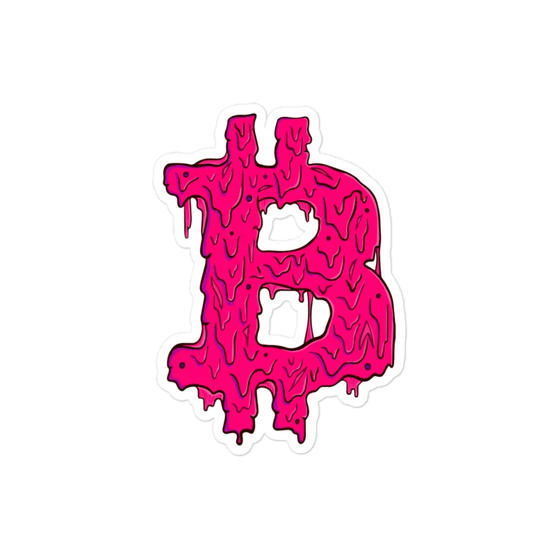 Bitcoin Pink Grime Sticker