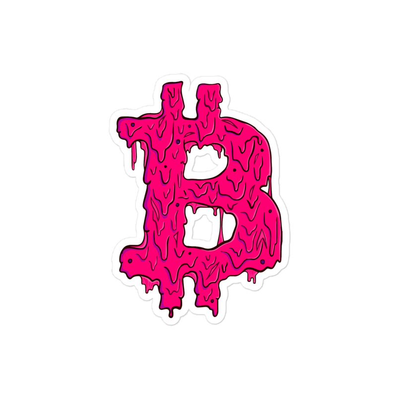 Bitcoin Pink Grime Sticker