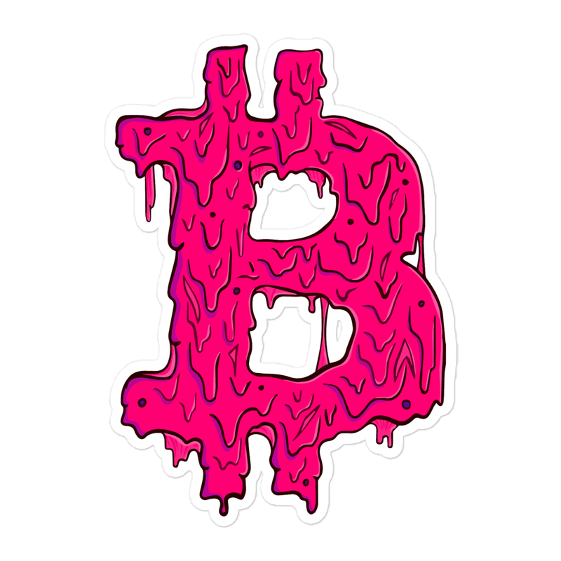 Bitcoin Pink Grime Sticker